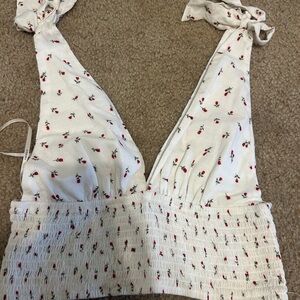 Forever 21 White Floral Tank Top